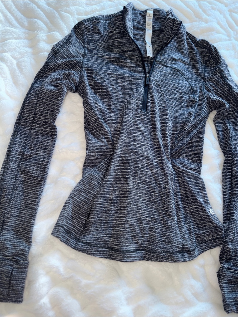 lululemon athletica Heathered Black Half-Zip Long Sleeve Pullover